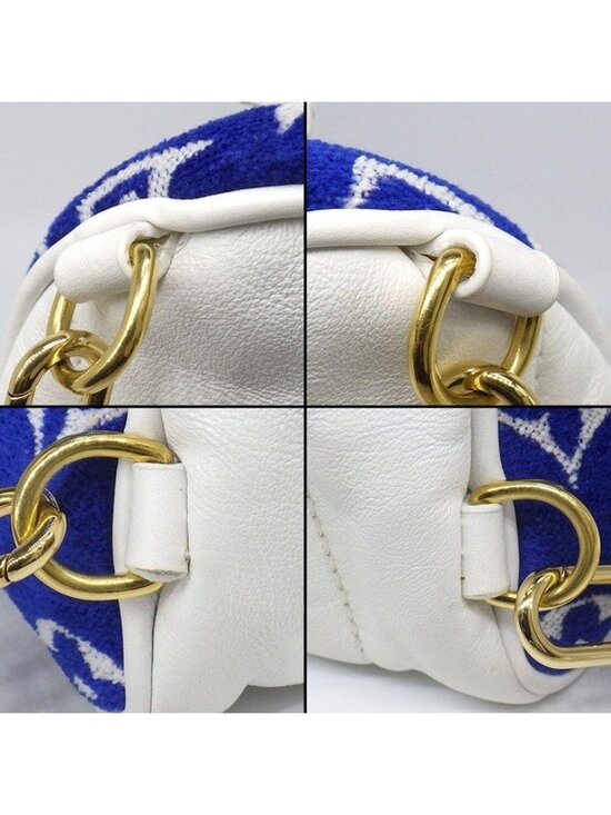 Louis Vuitton Backpack Palm Springs Mini Blue Monogram Jacquard Leather